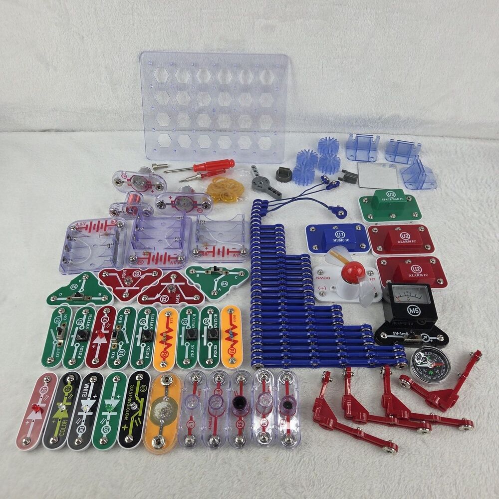 Snap Circuits Parts Lot 90 Pc Electronics Kit Pieces Elenco Mixed Set STEM